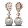 Image 2 : 2.03 ctw Diamond & Pearl Earrings 18K Rose Gold - REF-219N5F