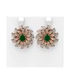 Image 1 : 7.07 ctw Emerald & Diamond Earrings 18K Rose Gold - REF-350K8Y