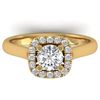 Image 1 : 1.01 ctw Certified VS/SI Diamond Solitaire Halo Ring 14k Yellow Gold - REF-182X9A