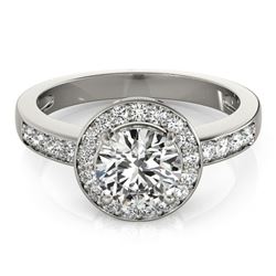 1.4 ctw Certified VS/SI Diamond Halo Ring 18k White Gold - REF-287M9G