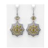 Image 1 : 14.06 ctw Canary Citrine & Diamond Earrings 18K White Gold - REF-320R4K