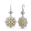 Image 2 : 14.06 ctw Canary Citrine & Diamond Earrings 18K White Gold - REF-320R4K