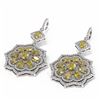 Image 3 : 14.06 ctw Canary Citrine & Diamond Earrings 18K White Gold - REF-320R4K