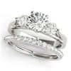 Image 1 : 1.67 ctw VS/SI Diamond 3 Stone 2pc Wedding Set 14k White Gold - REF-191W8H