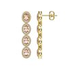 Image 2 : 6.09 ctw Morganite & Diamond Micro Pave Halo Earrings 10k Yellow Gold - REF-143F6M
