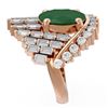 Image 2 : 10.48 ctw Emerald & Diamond Ring 18K Rose Gold - REF-525M5G