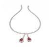 Image 3 : 16.87 ctw Ruby & Diamond Necklace 18K White Gold - REF-905F5M