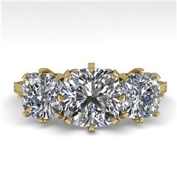 2 ctw Past Present Future VS/SI Cushion Diamond Ring 18k Yellow Gold - REF-435H2R