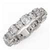 Image 1 : 3.9 ctw Cushion Cut Diamond Eternity Ring 18K White Gold - REF-481H3R