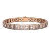 Image 1 : 12.69 ctw Princess Cut Diamond Micro Pave Bracelet 18K Rose Gold - REF-1052R8K