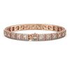 Image 2 : 12.69 ctw Princess Cut Diamond Micro Pave Bracelet 18K Rose Gold - REF-1052R8K