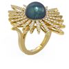 Image 1 : 1.87 ctw Diamond & Pearl Ring 18K Yellow Gold - REF-219F3M