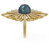 Image 2 : 1.87 ctw Diamond & Pearl Ring 18K Yellow Gold - REF-219F3M