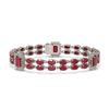 Image 1 : 19.49 ctw Ruby & Diamond Bracelet 14K White Gold - REF-269A3N