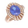 Image 3 : 5.82 ctw Tanzanite & Diamond Ring 18K Rose Gold - REF-360F2M