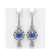 Image 1 : 8.81 ctw Tanzanite & Diamond Earrings 18K White Gold - REF-890H9R
