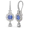 Image 2 : 8.81 ctw Tanzanite & Diamond Earrings 18K White Gold - REF-890H9R