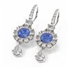 Image 3 : 8.81 ctw Tanzanite & Diamond Earrings 18K White Gold - REF-890H9R