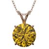 Image 1 : 2.03 ctw Certified Intense Yellow Diamond Necklace 10k Rose Gold - REF-392H8R
