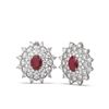 Image 2 : 9.28 ctw Ruby & Diamond Earrings 18K White Gold - REF-302Y9X
