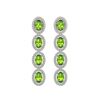 Image 1 : 5.88 ctw Peridot & Diamond Micro Pave Halo Earrings 10k White Gold - REF-143H6R