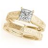Image 1 : 1 ctw Certified VS/SI Princess Diamond 2pc Wedding Set 14k Yellow Gold - REF-316H2R