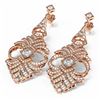 Image 3 : 6.56 ctw Diamond Earrings 18K Rose Gold - REF-842R5K