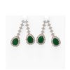 Image 1 : 15.49 ctw Emerald & Diamond Earrings 18K Rose Gold - REF-521A8N