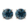 Image 1 : 2.11 ctw Certified Intense Blue Diamond Stud Earrings 10k Rose Gold - REF-181N6F