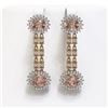 Image 1 : 11.02 ctw Morganite & Diamond Earrings 14K Yellow Gold - REF-258K2Y