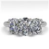 Image 1 : 2.0 ctw Oval Cut VS/SI Diamond 3 Stone Designer Ring 14k White Gold - REF-395Y8X