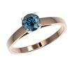 Image 2 : 0.73 ctw Certified Intense Blue Diamond Engagment Ring 10k Rose Gold - REF-57F8M