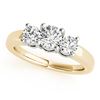 Image 2 : 1 ctw Certified VS/SI Diamond 3 Stone Ring 18k Yellow Gold - REF-127Y5X