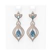 Image 1 : 6.73 ctw Blue Topaz & Diamond Earrings 18K Rose Gold - REF-262M2G