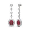 Image 2 : 18.83 ctw Ruby & Diamond Earrings 18K White Gold - REF-600R2K