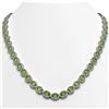 Image 1 : 31.1 ctw Peridot & Diamond Micro Pave Halo Necklace 10k White Gold - REF-600H2R