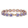 Image 2 : 19.14 ctw Tanzanite & Diamond Micro Pave Halo Bracelet 10k Rose Gold - REF-396H5R