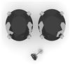 Image 2 : 18.0 ctw Oval Black Diamond Stud Designer Earrings 18k White Gold - REF-317W3H