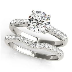 0.98 ctw Certified VS/SI Diamond 2pc Wedding Set 14k White Gold - REF-97R3K