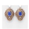 Image 1 : 12.57 ctw Tanzanite & Diamond Earrings 18K Rose Gold - REF-703M6G
