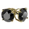 Image 3 : 4.19 ctw Fancy Black Diamond Solitaire Stud Earrings 10k Yellow Gold - REF-68A8N