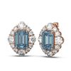 Image 2 : 13.28 ctw Blue Topaz & Diamond Earrings 18K Rose Gold - REF-517N6F