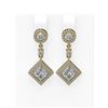 Image 1 : 3.34 ctw Princess Diamond Earrings 18K Yellow Gold - REF-737G3W