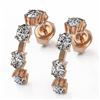 Image 1 : 3.5 Ctw Oval Cut Diamond Designer Earrings 18K Rose Gold - REF-429K8Y