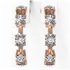 Image 2 : 3.5 Ctw Oval Cut Diamond Designer Earrings 18K Rose Gold - REF-429K8Y