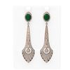 Image 1 : 9.69 ctw Emerald & Diamond Earrings 18K Rose Gold - REF-485H5R