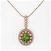 Image 2 : 7.51 ctw Tourmaline & Diamond Victorian Necklace 14K Rose Gold - REF-206R8K