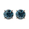 Image 1 : 1.50 ctw Certified Intense Blue Diamond Stud Earrings 10k Rose Gold - REF-104F3M