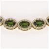 Image 3 : 49.46 ctw Tourmaline & Diamond Micro Pave Halo Necklace 10k Yellow Gold - REF-763N6F