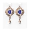 Image 1 : 11.24 ctw Sapphire & Diamond Earrings 18K Rose Gold - REF-505X5A